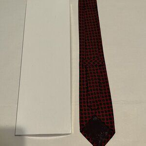 Burberry London Vintage Men's Tie All Silk Classic Nova Check Beige Red Designer